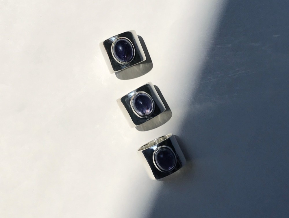 Iolite wide ring (Silver925)