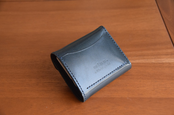 《受注生産》コンパクトウォレット　3つ折り財布　オールレザー　手縫い 2枚目の画像