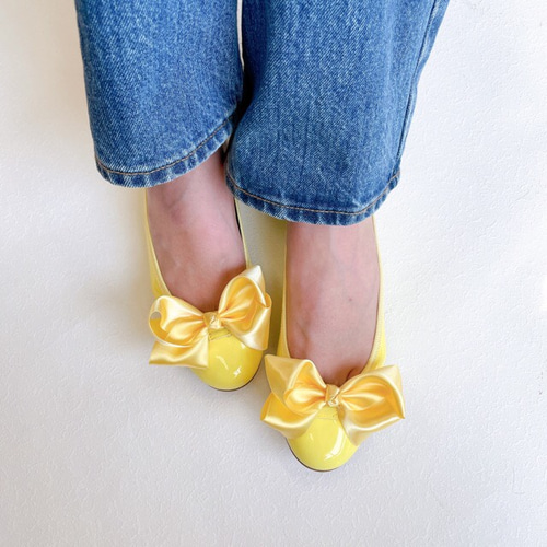 彩りバレエシューズ レモンイエロー♡リボン♪付け替え♪着せ替え