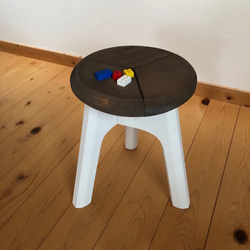 木製 丸イス スツール ハンドメイド　座面高44cm 3脚セット kouさん専用(3脚セット)【木の丸椅子】木製三脚スツール(鉄媒染) 椅子