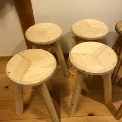 木の丸椅子】木製三脚スツール［茶］ 椅子（チェアー）・スツール