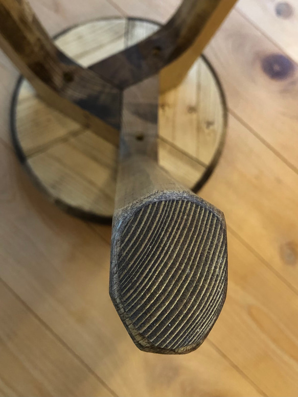 【木の丸椅子】木製三脚スツール［茶］ 6枚目の画像
