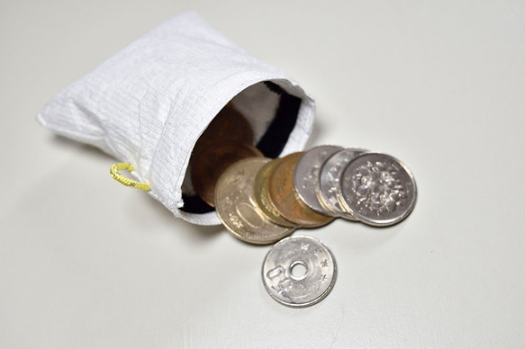 walking coin case タイベック コインケース シンプル 白 3枚目の画像
