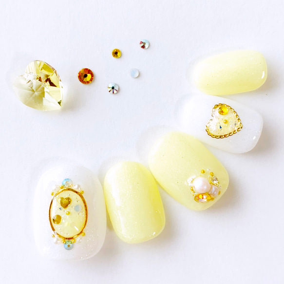 魔法のプリンセスの額縁ネイル＊パステル＊イエロー＊サイズ