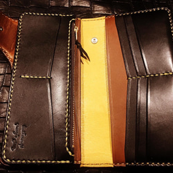 Gravy Leather スモール クロコダイル×栃木レザー スペシャル ウォレット ロープセット ワニ革 長財布 5枚目の画像