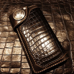Gravy Leather長財布パイソン×クロコ栃木サドルレザー ハンドメイド Gravy Leather長財布パイソン×クロコ栃木サドルレザー ハンドメイド