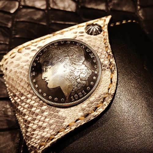 Gravy Leather ナチュラル パイソン×栃木レザー ライダース ロング