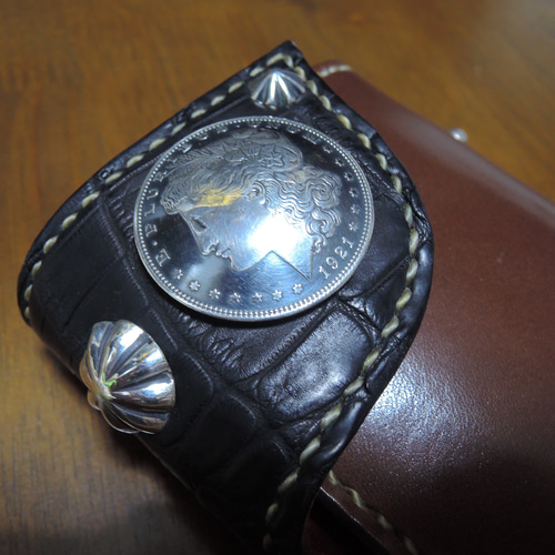 Gravy Leather クロコダイル×栃木レザー バイカー ロング ウォレット