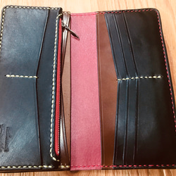 Gravy Leather クロコダイル×栃木レザー オイルレザー ロング ウォレット ワニ革 総手縫い 長財布 5枚目の画像