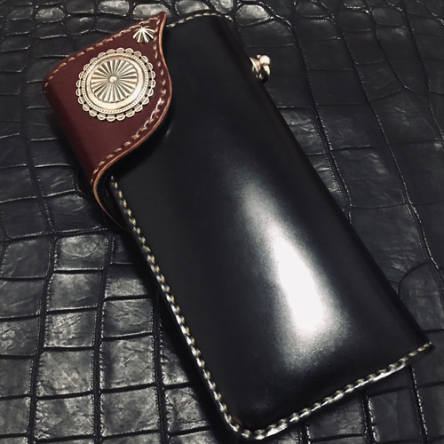 Gravy Leather 新喜皮革 コードバン×栃木レザー ライダース ウォレット ...