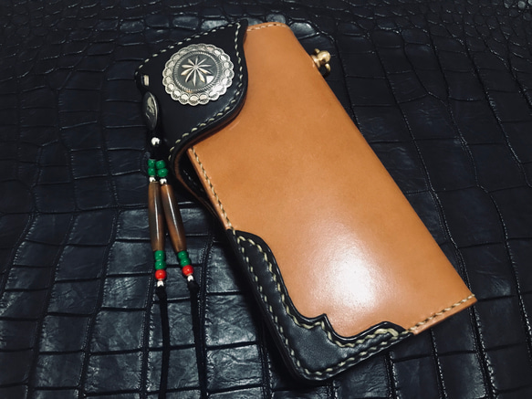 Gravy Leather 栃木レザー サドルレザー バイカー ウォレット パイソン 