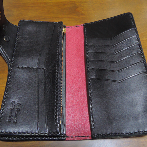 Gravy Leather 栃木レザー オイルレザー バイカー ウォレット ブラック