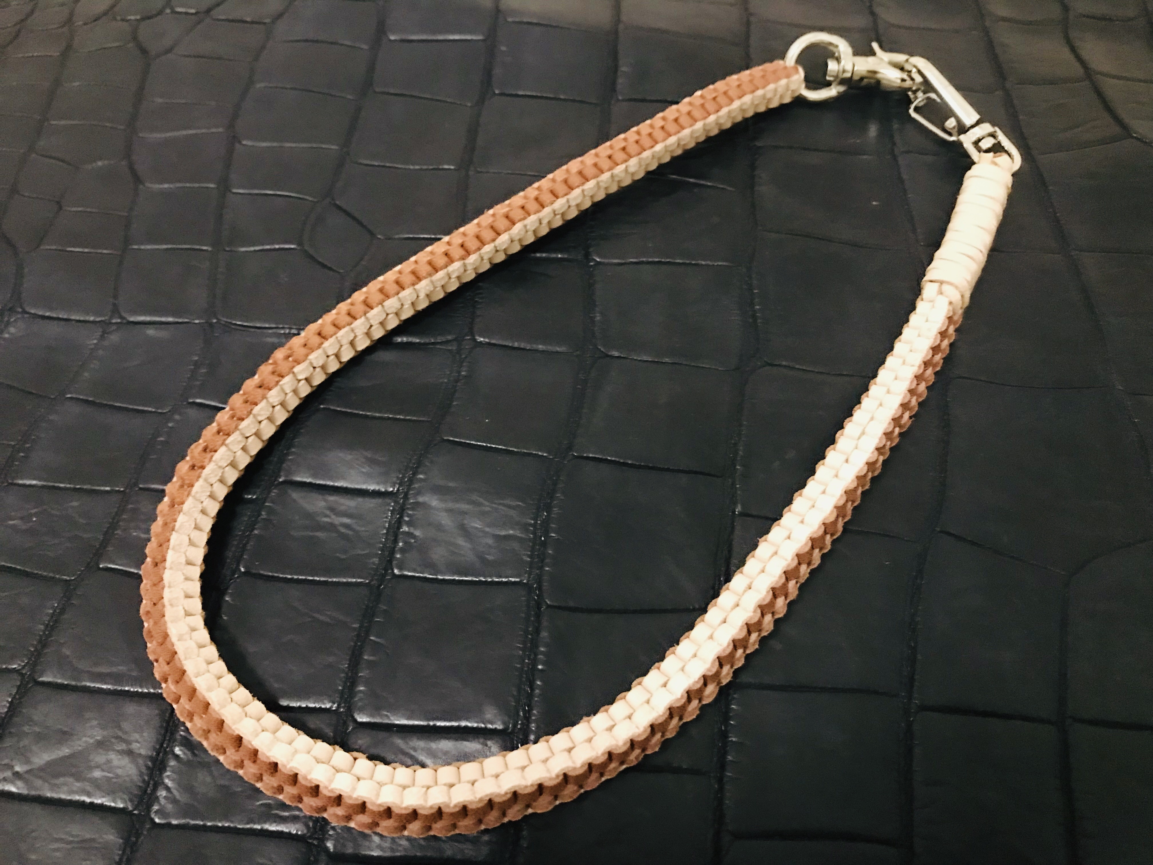 Gravy Leather カンガルー革 スクエア 編み ウォレット ロープ ボックス チェーン バイカー 重厚 本革