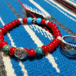 ホワイトハーツ ペア ブレスレット ネイティブ ハンドメイド