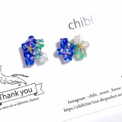 透明感 クリア 海 キラキラ海底 dome ピアス/イヤリング 4枚目の画像