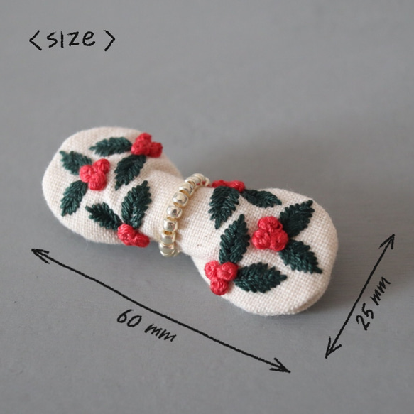 〈ブローチ〉手刺繍ミニリボン #holiday 2枚目の画像
