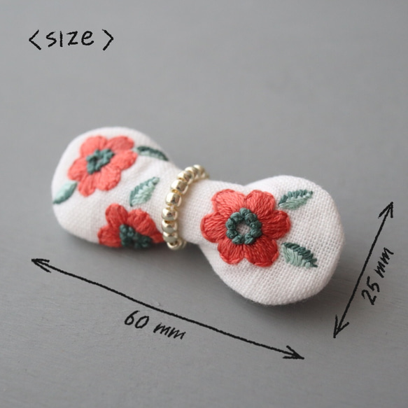 〈ブローチ〉手刺繍ミニリボン #floral 2枚目の画像