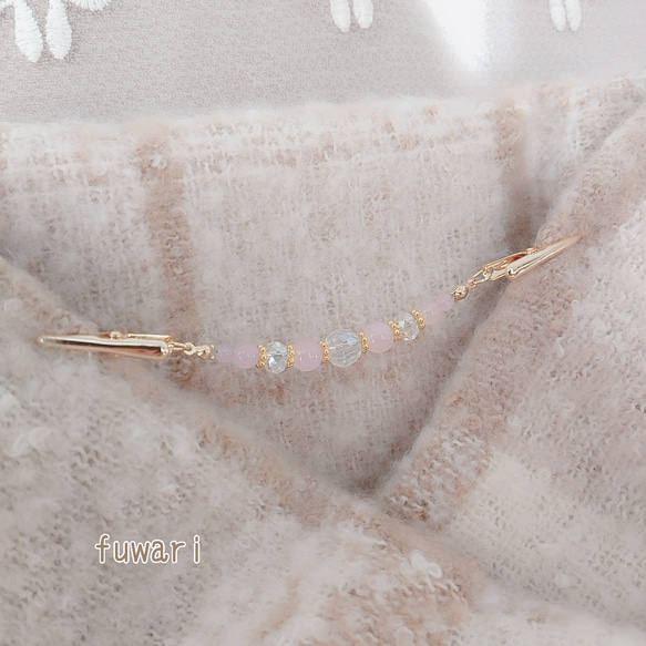 プリンセス ピンク クリア ストールクリップ/着物 羽織留め マフラー セーター 2枚目の画像