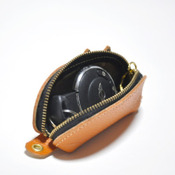 手のひらサイズのねこ型ファスナーキーケース（大人なベージュ） 8枚目の画像