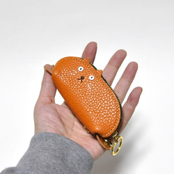 手のひらサイズのねこ型ファスナーキーケース（きれい目ホワイト） 9枚目の画像