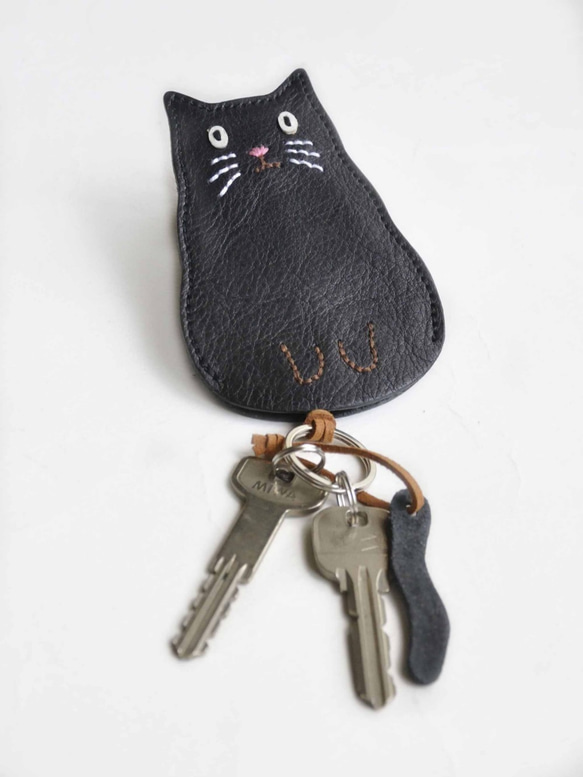 小胖貓鑰匙包　灰貓 第3張的照片