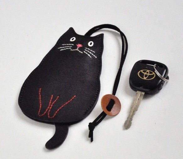 鑰匙包　大尺寸　黑貓 第4張的照片