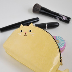 貓（Ne）化妝袋黃色 第5張的照片