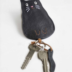 小胖貓鑰匙包　黑貓 第2張的照片