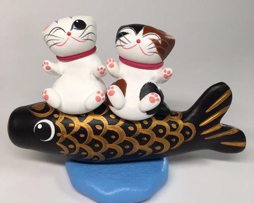 鯉のぼり2匹乗り（真鯉） 招き猫 花ねこ 通販 11358720｜Creema(クリーマ)