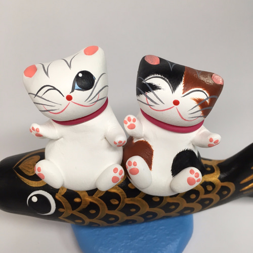 鯉のぼり2匹乗り（真鯉） 招き猫 花ねこ 通販 11358720｜Creema(クリーマ)