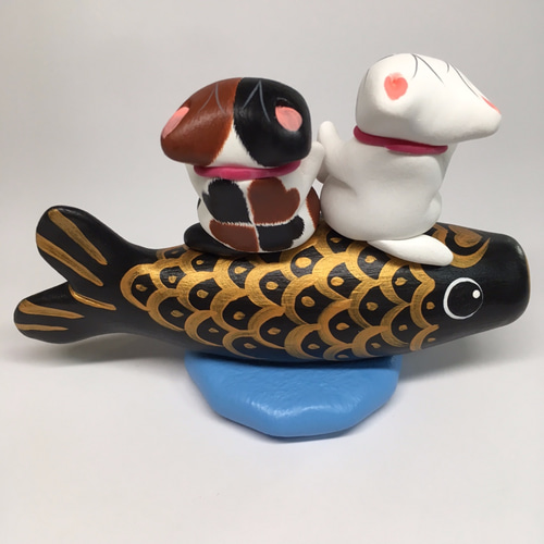 鯉のぼり2匹乗り（真鯉） 招き猫 花ねこ 通販 11358720｜Creema(クリーマ)