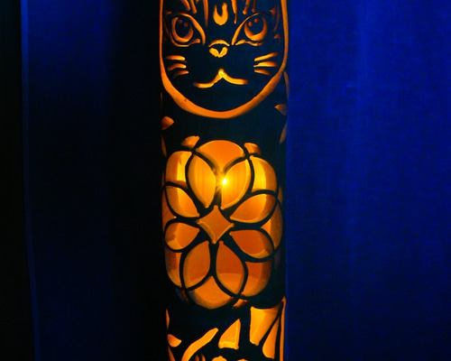 特大★竹灯籠　〜円和模様〜  幻想の灯り　★ 竹ランプ 特大☆竹灯籠 〜円和模様〜 幻想の灯り ☆ 竹ランプ カラー