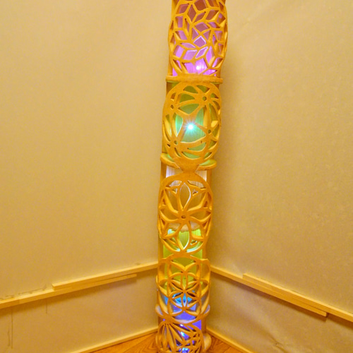 カラー　特大★竹灯籠　〜円和模様〜  幻想の灯り　★ 竹ランプ カラー 特大☆竹灯籠 〜円和模様〜 幻想の灯り ☆ 竹ランプ スタンド