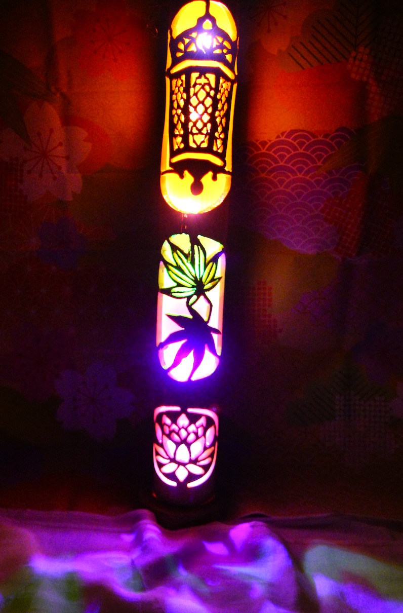 竹灯籠　和の心 竹灯籠 カラー 〜〜和の心〜〜 スタンドライト・テーブルランプ