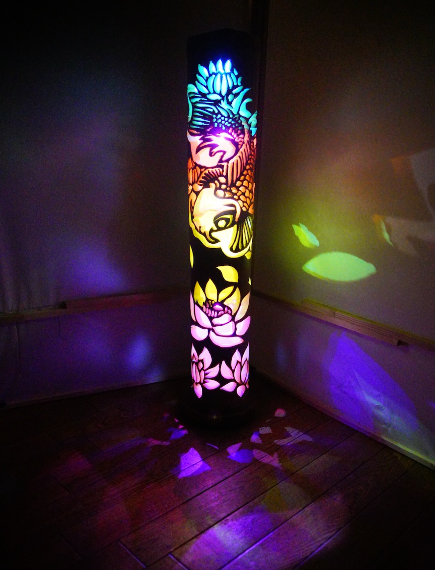 竹灯籠　カラー 〜蓮池の鯉〜