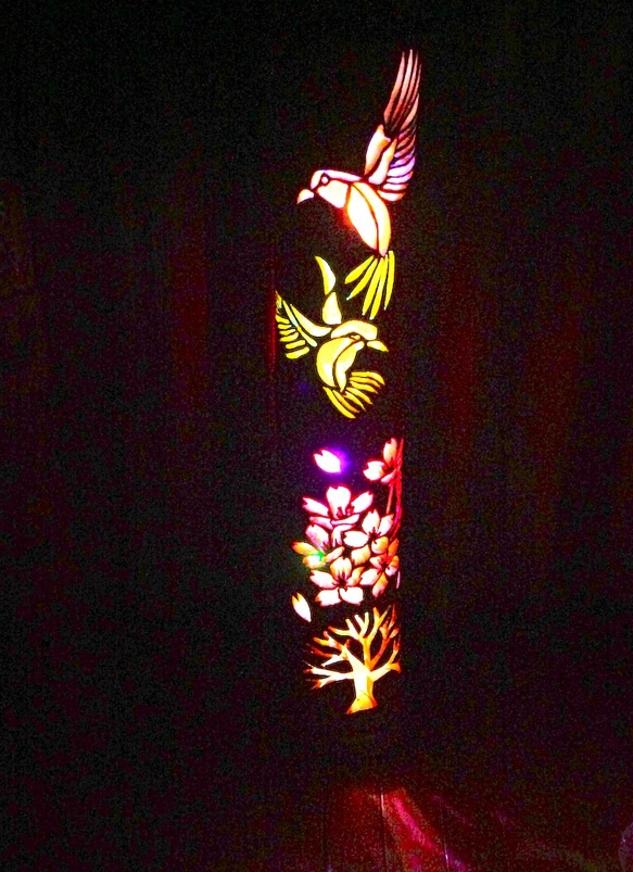 竹灯り 〜桜と舞う〜 竹灯籠 極太孟宗竹