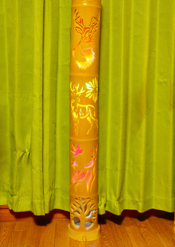 竹灯り　彩シリーズ　〜森〜　竹灯籠　孟宗竹 スタンドライト・テーブルランプ K1271212484(9750円)