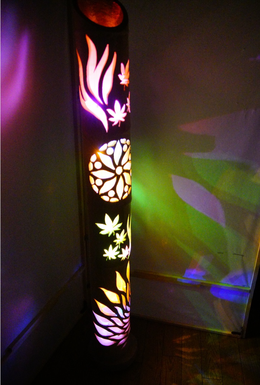 竹灯籠 〜彩紅葉〜 - 照明器具