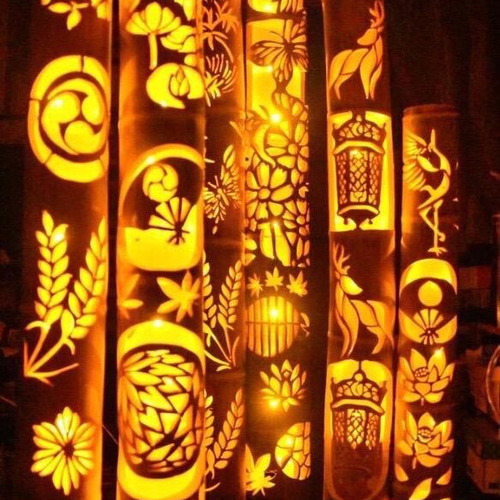 竹灯り彩シリーズ〜桜柱〜竹灯籠孟宗竹