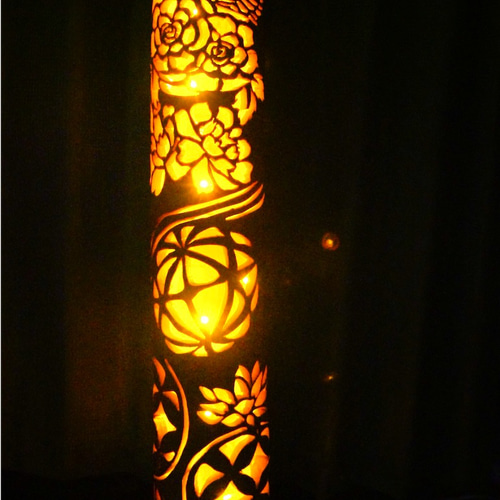 竹灯り　彩シリーズ　〜蝶手毬〜　竹灯籠　極太孟宗竹 竹灯り 〜蝶手毬〜 竹灯籠 極太孟宗竹