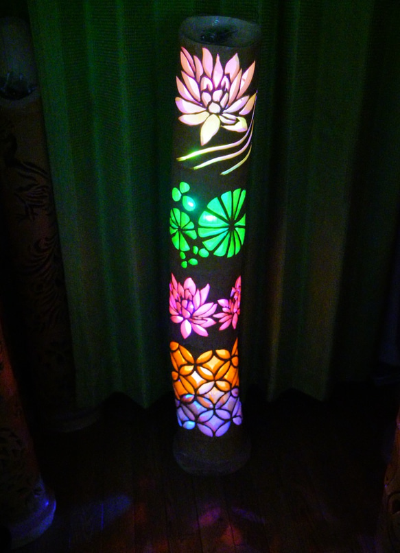 竹灯り 彩シリーズ 〜蓮の池〜 竹灯籠 極太孟宗竹