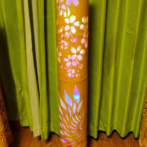 竹灯り 彩シリーズ 〜桜と虹色の太陽〜 竹灯籠 孟宗竹