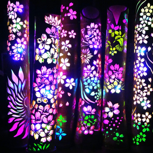 ☆超大型☆ 竹灯り 彩シリーズ 〜桜・蓮〜 竹灯籠 孟宗竹