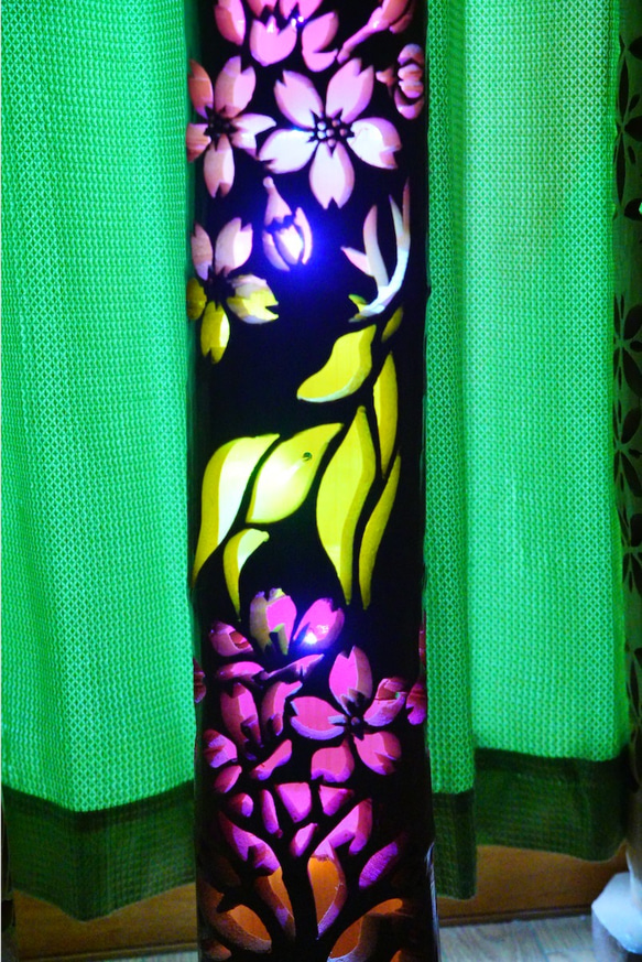 竹灯籠　〜彩シリーズ〜　春の野 竹灯籠　 彩シリーズ