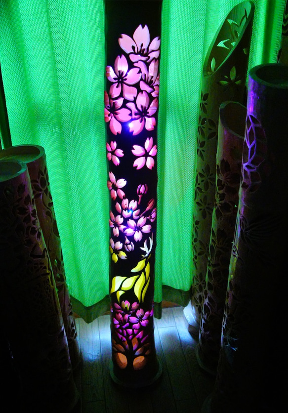 竹灯籠　〜彩シリーズ〜　春の野 竹灯籠　 彩シリーズ