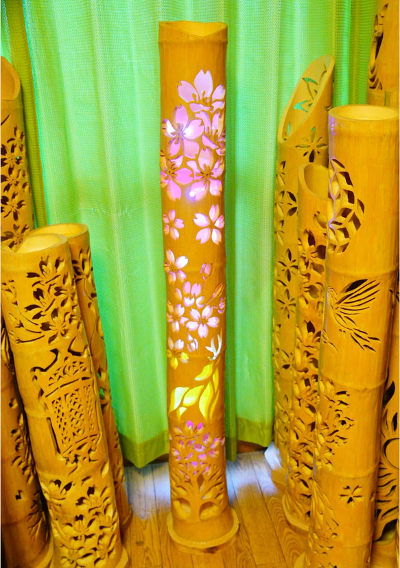 竹灯籠　〜彩シリーズ〜　春の野 竹灯籠　 彩シリーズ