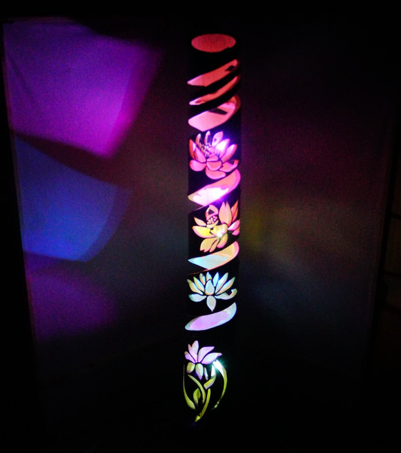 竹灯籠 〜〜蓮螺旋〜〜 コンセント・電池式両方可 スタンドライト