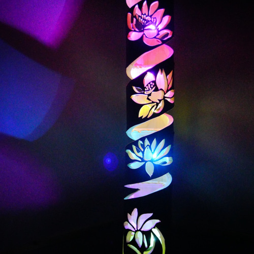 竹灯籠 〜〜蓮螺旋〜〜 コンセント・電池式両方可