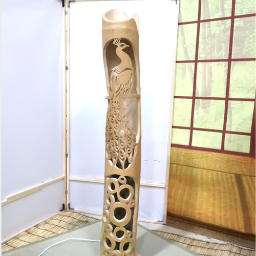 竹灯籠 ～～宝玉の孔雀～～ コンセント・電池式両方可