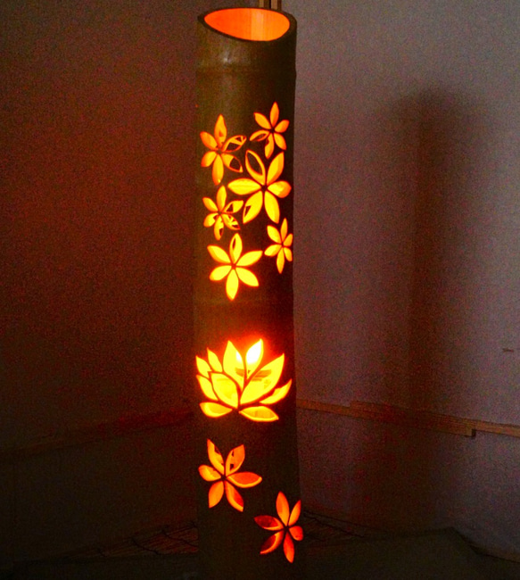 竹ランプ　〜〜揺らぎの炎花〜〜 3枚目の画像
